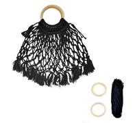 Homéa, Kit Tote Bag Filet Macrame 30 x 35 cm Fini Noir