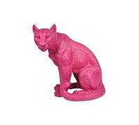 Homéa, Léopard en Polyrésine Fuchsia H,41 x L,22,5 x P,40 cm