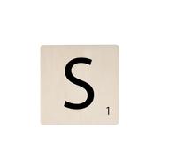 Homéa, Lettre Bois Déco Murale 15 x 15 cm "S", Naturel