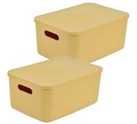 Homea - Lot de 2 boîtes avec couvercle CHROMACASE - 10,5 L - Ocre - Chromacase Douceur d'intérieur G