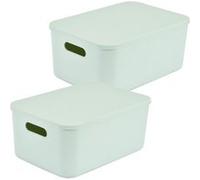 Homea - Lot de 2 boîtes avec couvercle CHROMACASE - 10,5 L - Sauge - Chromacase Douceur d'intérieur G