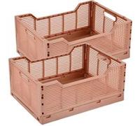 Homea - Lot de 2 cagettes pliables FOLDY - Taille L - Argile - Foldy Douceur d'intérieur G