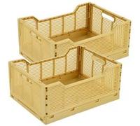 Homea - Lot de 2 cagettes pliables FOLDY - Taille L - Ocre - Foldy Douceur d'intérieur G