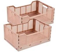 Homea - Lot de 2 cagettes pliables FOLDY - Taille L - Rose - Foldy Douceur d'intérieur Rose G