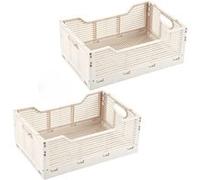 Homea - Lot de 2 cagettes pliables FOLDY - Taille M - Beige - Foldy Douceur d'intérieur Beige G