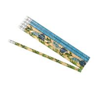 Homéa, Lot de 6 Crayons à Papier Hb avec Gomme H19 cm Jardin d'Eden