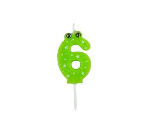 Homéa, Mini Bougie Anniversaire Chiffre 6 H5 cm Vert