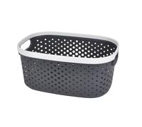 Homéa, Paniere Ajourée Plastique 15L 37 x 26,5 x H15,5 cm Bicolore Anthracite