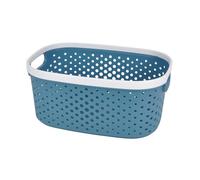 Homéa, Paniere Ajourée Plastique 15L 37 x 26,5 x H15,5 cm Bicolore Bleu Paon