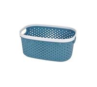 Homéa, Paniere Ajourée Plastique 3,5L 24,5 x 17,5 x H12,5 cm Bicolore Bleu Paon