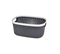 Homéa, Paniere Ajourée Plastique 3,5L 24,5 x 17 x H12 cm Bicolore Anthracite