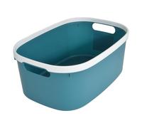 Homéa, Paniere Bicolore Plastique 10L 37X25,3Xh,15 cm Emeraude