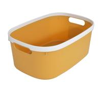 Homéa, Paniere Bicolore Plastique 10L 37X25,3Xh,15 cm Ocre