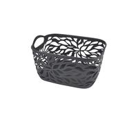 Homéa, Paniere Motif Vegetal Plastique 3,5L 24 x 16,5 x H13 cm Anthracite