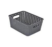 Homéa, Paniere Tressée Plastique 5L 25 x 19,5 x H10 cm Anthracite