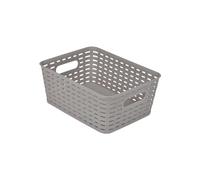 Homéa, Paniere Tressée Plastique 5L 25 x 19,5 x H10 cm Taupe