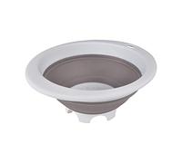 Homéa, Passoire Rétractable Plastique D 27 X H, 4 cm à 12 cm Blanc/Taupe