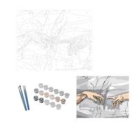 Homéa, Peinture par Numeros Grands Maitres 50 x 40 cm La Création d'Adam Michel Ange