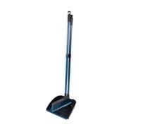 Homéa, Pelle Haute Repliable Plastique avec Balai H88 cm Anthracite/Bleu Paon