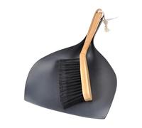Homéa Pelle Plastique Recyclé et Balayette Manche Bambou Poils Anthracite Unique