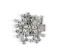 Homéa, Perles Alphabet Cube Style Métal 25 Gr 6Mm Argent