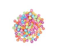 Homéa, Perles Alphabet Ronde Plastique 25 Gr Multicolore Lettre Blanche