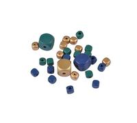 Homéa, Perles en Bois Cubes Environ 27 Perles 25 Gr 10/20Mm Bleu Paon