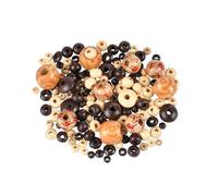 Homéa, Perles en Bois D3/4/6/10Mm 25Gr Naturelles,Marrons et Décorées