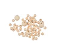 Homéa, Perles en Bois Rondes Environ 63 Perles 25 Gr D10/20Mm Naturel