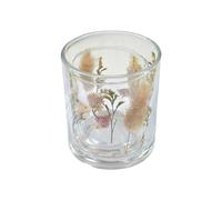 Homéa, Photophore en Verre Fleurs Sechées D9 x H10 cm Pure Harmonie