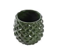 Homéa, Pot Ananas Céramique 15 x H13,5 cm Vert Foncé Jardin d'hiver