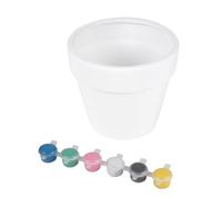 Homéa, Pot de Fleur à Peindre en Céramique D12 x H11 cm Blanc