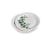Homéa Réception, Set de 10 Assiettes en Carton D18 cm Eucalyptus