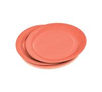 Homéa Réception, Set de 20 Assiettes en Carton D18 cm Vitamine Terracotta