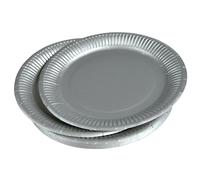 Homéa Réception, Set de 20 Assiettes en Carton D23 cm Argent