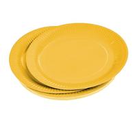 Homéa Réception, Set de 20 Assiettes en Carton D23 cm Vitamine Jaune Moutarde