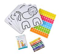 Homéa, Set à Colorier Animaux à Monter avec Stickers et 8 Crayons Cire