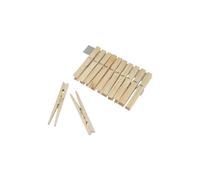 Homéa, Set de 12 Pinces à Linge Bois 10 cm Naturel