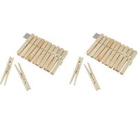 Homéa, Set de 12 Pinces à Linge Bois 10 cm Naturel (Lot de 2)