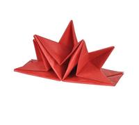Homéa, Set de 12 Serviettes Pre Pliées en Papier 3 Plis 40 x 60 cm Rouge