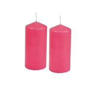 Homéa, Set de 2 Bougies Pilier D5 x H10 cm Essentiel Coloris Rose