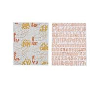 Homéa, Set de 2 Planches de Stickers Alphabet Papier Italian Mood
