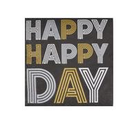 Homéa, Set de 20 Serviettes Cocktail en Papier 3 Plis 25 x 25 cm Happy Birthday
