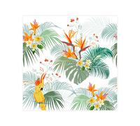 Homéa, Set de 20 Serviettes Cocktail en Papier 3 Plis 25 x 25 cm Oiseaux Du Paradis