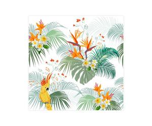 Homéa, Set de 20 Serviettes Cocktail en Papier 3 Plis 25 x 25 cm Oiseaux Du Paradis
