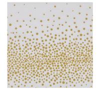 Homéa, Set de 20 Serviettes en Papier 3 Plis 33 x 33 cm Confettis Or