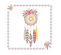 Homéa, Set de 20 Serviettes en Papier 3 Plis 33 x 33 cm Dream Catcher