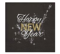 Homéa, Set de 20 Serviettes en Papier 3 Plis 33 x 33 cm Happy New Year