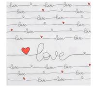 Homéa, Set de 20 Serviettes en Papier 3 Plis 33 x 33 cm New Love