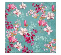 Homéa, Set de 20 Serviettes en Papier 3 Plis 33 x 33 cm Nouveaux Magnolias
